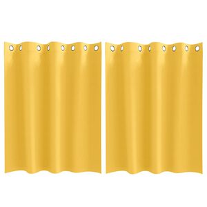 vidaXL Cortinas Opacas con Anillas 2 pcs Amarillo Mostaza 140 x 140 cm