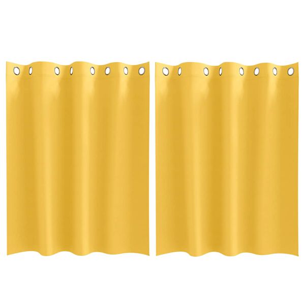 vidaXL Cortinas Opacas con Anillas 2 pcs Amarillo Mostaza 140 x 140 cm