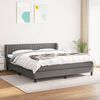 vidaXL Cama box spring con colch&oacute;n tela gris oscuro 180x200 cm