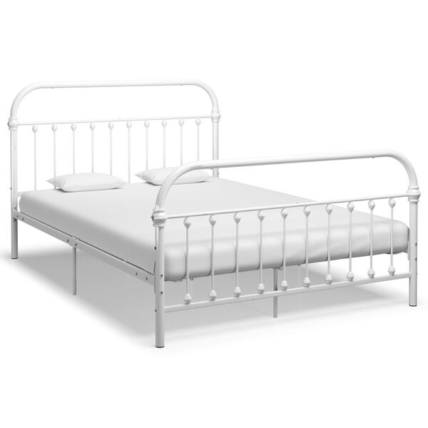 vidaXL Estructura cama sin colchón con cabecero metal blanco 160x200cm