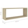 vidaXL Estante cubo pared 6 uds contrachapado roble Sonoma 60x15x23 cm