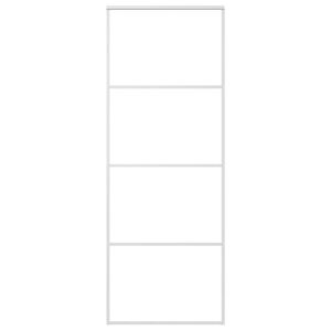 vidaXL Puerta corredera ESG vidrio y aluminio 76x205 cm blanco