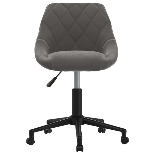 vidaXL Silla de oficina giratoria de terciopelo gris oscuro