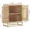 vidaXL Aparador con 2 puertas madera maciza de mango 55x30x70 cm