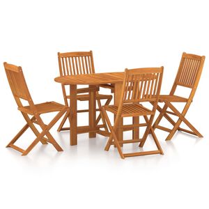 vidaXL Comedor de jardín 5 piezas madera maciza de acacia