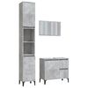vidaXL Set muebles de ba&ntilde;o 3 piezas madera contrachapada gris hormig&oacute;n