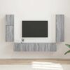 vidaXL Conjunto de mueble de TV 4 pcs Gris Sonoma Madera de ingenier&iacute;a