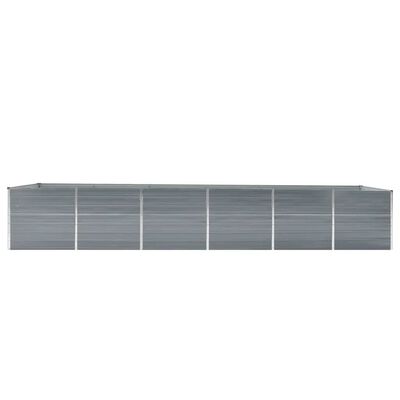 vidaXL Arriate de jardín de acero galvanizado gris 480x80x77 cm