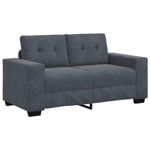 vidaXL Sof&aacute; Loveseat gris oscuro 160x77x82 cm terciopelo