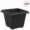 vidaXL Maceta cuadrada para flores 24 uds. Negro 33 x 33 x 26 cm