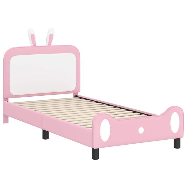 vidaXL Cama para niños con cabecero con cabecera Rosa 80 x 200 cm PU