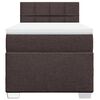 vidaXL Cama box spring con colch&oacute;n tela marr&oacute;n oscuro 90x190 cm