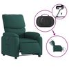 vidaXL Sill&oacute;n reclinable el&eacute;ctrico tela verde oscuro