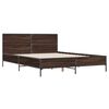 vidaXL Estructura cama madera ingeniería metal marrón roble 160x200 cm