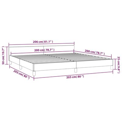 vidaXL Estructura de cama con cabecero de tela azul 200x200 cm