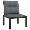 vidaXL Silla de jard&iacute;n con cojines rat&aacute;n sint&eacute;tico negro y gris