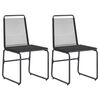 vidaXL Sillas de jard&iacute;n 2 uds. Negro Rat&aacute;n