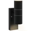 vidaXL Luz de pared exterior Negro 7 x 10 x 22 cm
