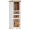 vidaXL Aparador alto madera mango y acacia marr&oacute;n blanco 40x30x110 cm