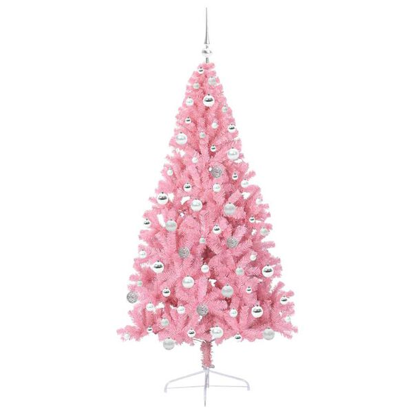 vidaXL &Aacute;rbol de Navidad Artificial Preiluminado Rosa 180 cm PVC