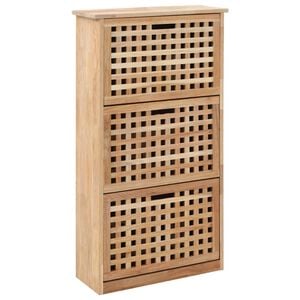 vidaXL Zapatero de madera maciza de nogal 55x20x104 cm