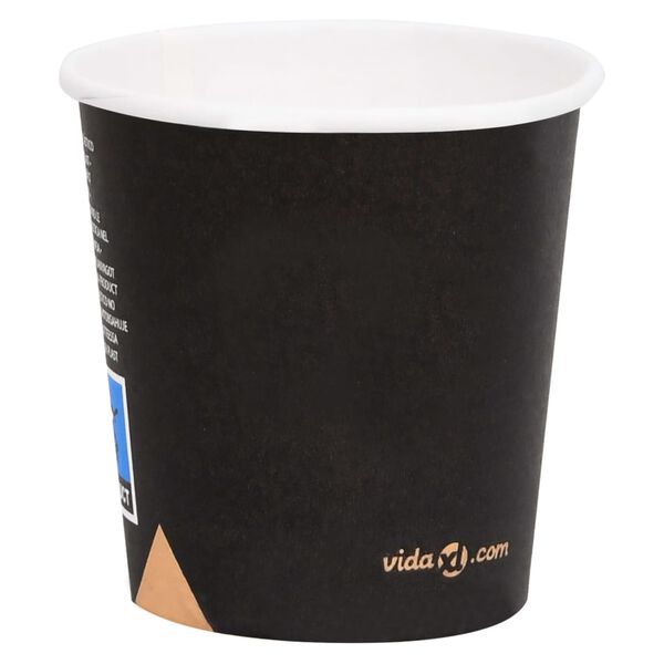 vidaXL Vasos de papel para caf&eacute; 250 uds negro 120 ml
