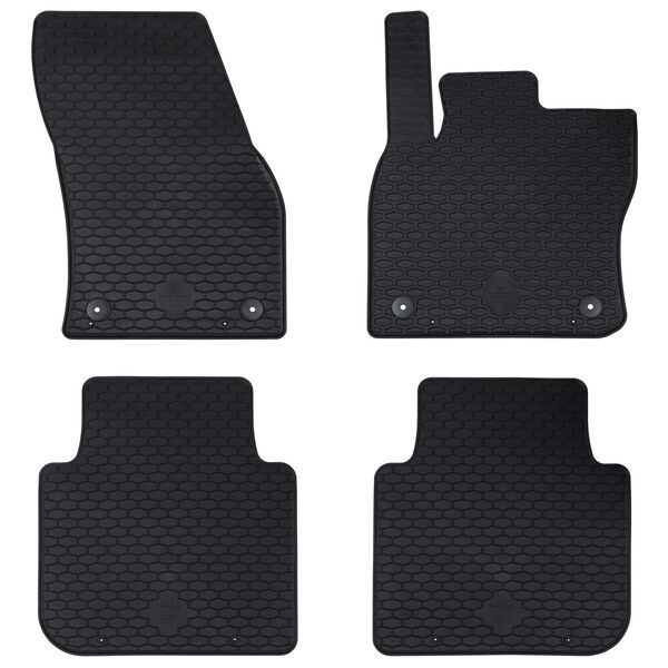 vidaXL Alfombrilla de Coche 4 pcs Negro Goma