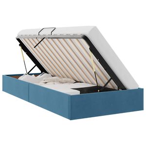 vidaXL Estructura de Cama Ottoman Azul Oscuro 90 x 190 cm Terciopelo