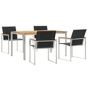 vidaXL Conjunto de Comedor de Jard&iacute;n 5 pcs Madera de Acacia S&oacute;lida