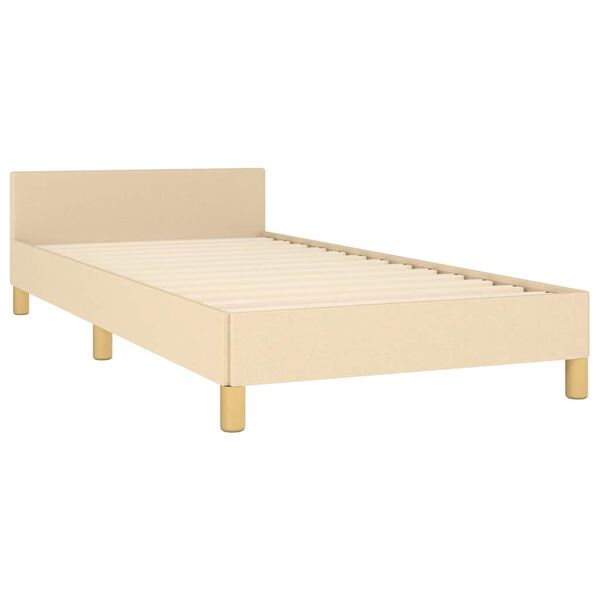 vidaXL Estructura de cama sin colch&oacute;n tela crema 100x200 cm