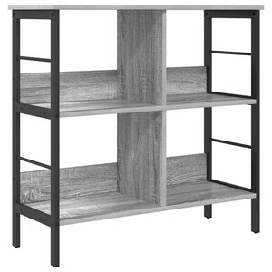vidaXL Estante de libros 4 niveles 82 x 32 x 79 cm Gris Sonoma