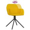 vidaXL Sillas de comedor giratorias 2 uds terciopelo amarillo