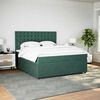 vidaXL Cama box spring con colch&oacute;n terciopelo verde oscuro 180x200 cm