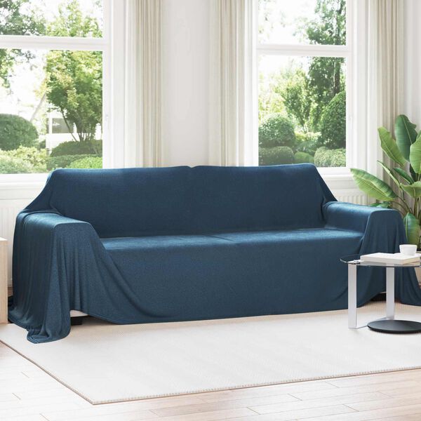 vidaXL Mantitas de Sof&aacute; 6 pcs Azul marino 350 x 270 cm Lana