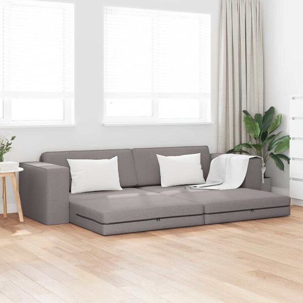 vidaXL Sofá cama Taupé 245 x 78 x 77 cm Terciopelo