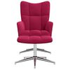 vidaXL Sill&oacute;n de relax con taburete terciopelo rojo tinto