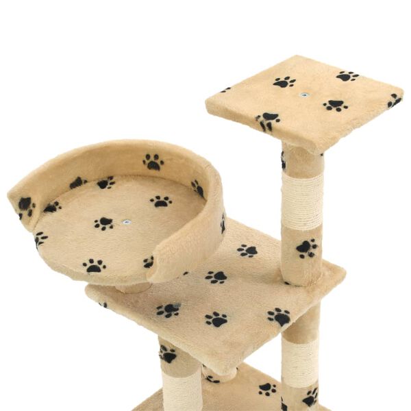 vidaXL Rascador para gatos poste de sisal 65 cm huellas beige