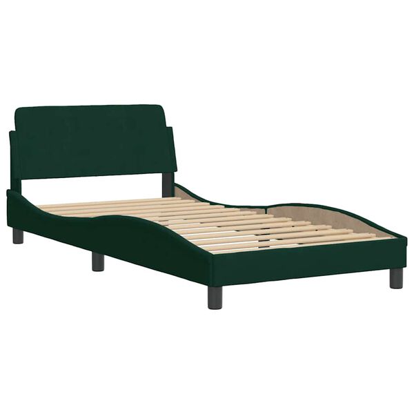 vidaXL Estructura de cama Dover terciopelo verde oscuro 100x200 cm