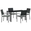 vidaXL Conjunto de Comedor de Jard&iacute;n 5 uds. Negro y Gris Claro