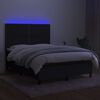 vidaXL Cama box spring colch&oacute;n y luces LED tela negro 140x200 cm