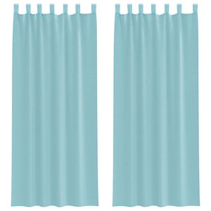 vidaXL Cortinas de gasa con bolsillos para varillas 2 uds. turquesa