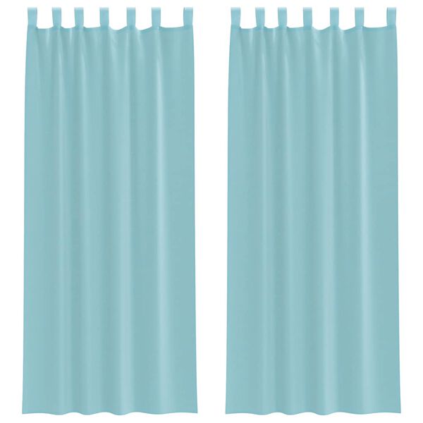 vidaXL Cortinas de gasa con bolsillos para varillas 2 uds. turquesa