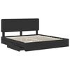 vidaXL Cama con almacenamiento Negro 200 x 200 cm Madera de ingenier&iacute;a