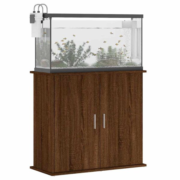 vidaXL Soporte para acuario madera ingenier&iacute;a marr&oacute;n roble 81x36x73 cm