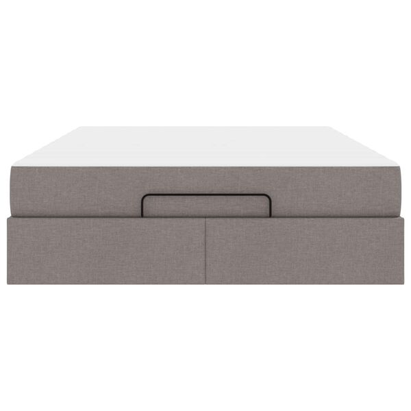 vidaXL Estructura de cama con colchón con colchón 2 pcs Taupé tela