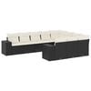 vidaXL Set de sof&aacute;s de jard&iacute;n 10 pzas cojines rat&aacute;n sint&eacute;tico negro