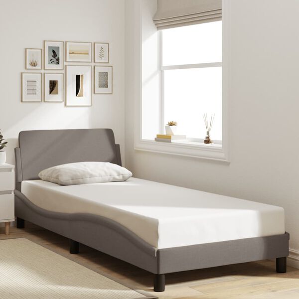 vidaXL Estructura de cama con cabecero Dover tela taupe 80x200cm