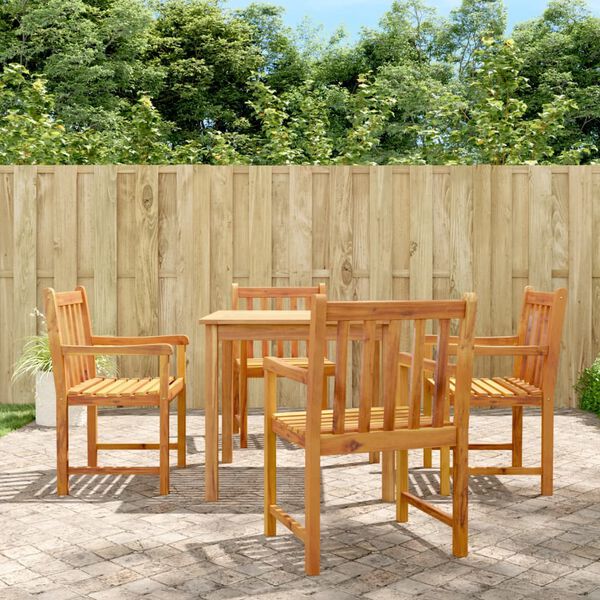 vidaXL Juego de comedor de jard&iacute;n 5 piezas madera maciza de acacia