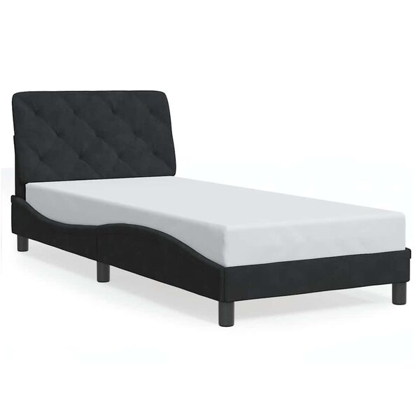 vidaXL Estructura de cama sin colch&oacute;n terciopelo negro 90x190 cm