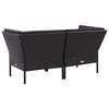 vidaXL Set muebles de jard&iacute;n 8 piezas y cojines rat&aacute;n sint&eacute;tico negro